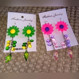 Chunky Y2K Flower Earrings